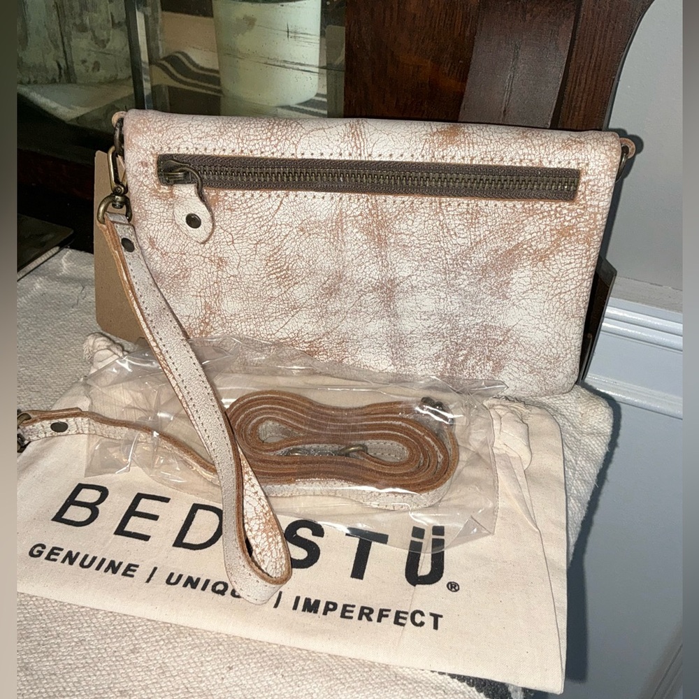 NWT Bed Stu Leather Cadence Wallet Wristlet Crossbody Nectar Lux MSRP $175 - Picture 2 of 16